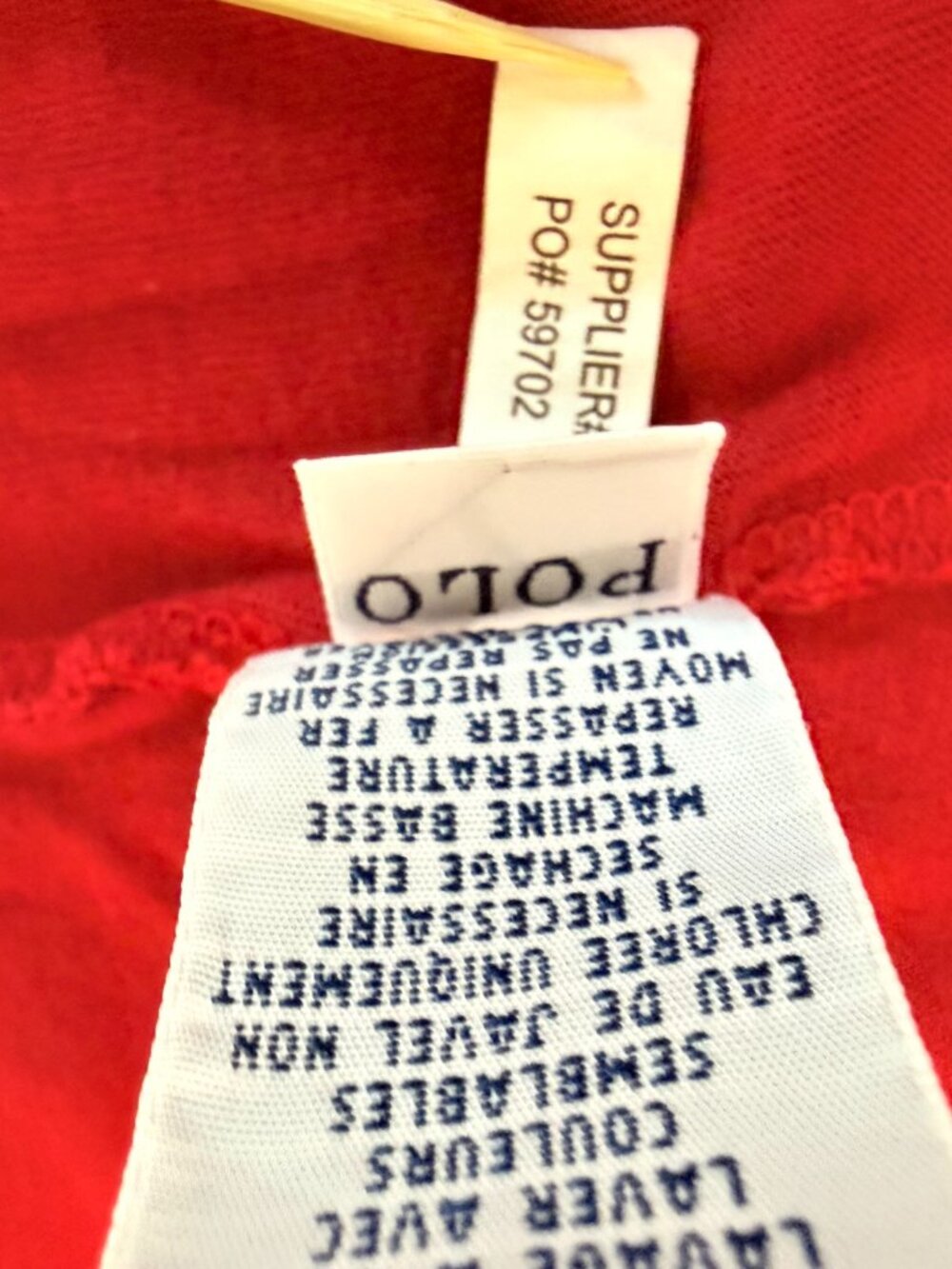 Polo Ralph Lauren Men's Red V-Neck T-Shirt Pony Logo Short Sleeve Size XXL - Picture 4 of 5
